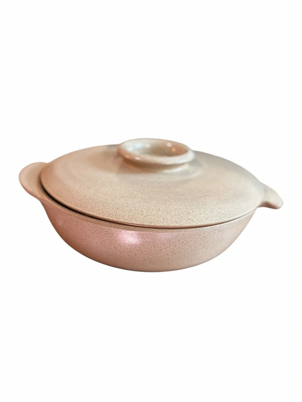 Vintage 1950s Heath Ceramics Winged Covered Casserole Sea & Sand